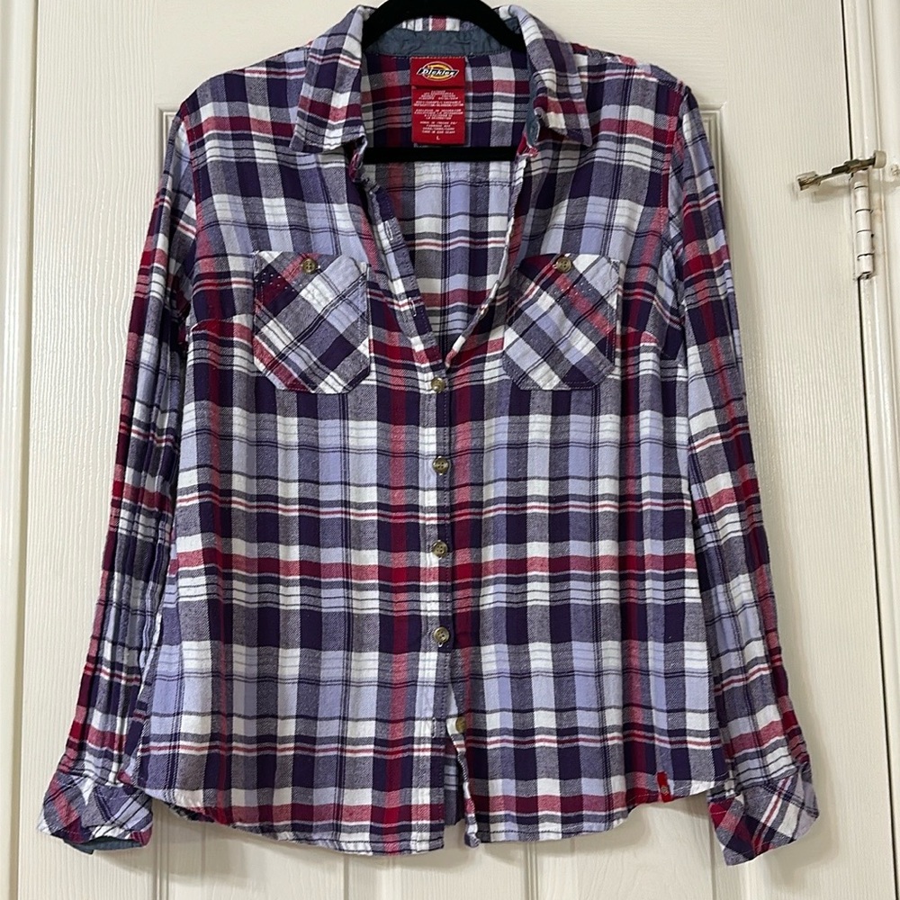 Dickies Women’s Button Down Flannel, Size L
